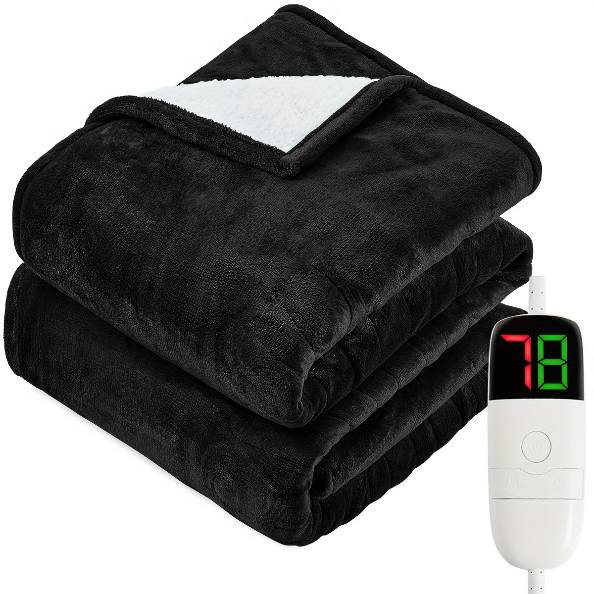 Queen/King Heated Blanket, Electric Heated Blanket, Independent Temperature A/B Zones with Dual Controllers, Heating Bed Blankets with 10 Heating Levels, 1/2/4/6/8 Hours Auto Off, Fast Heating Over, Soft Warm Flannel, Gray, 8