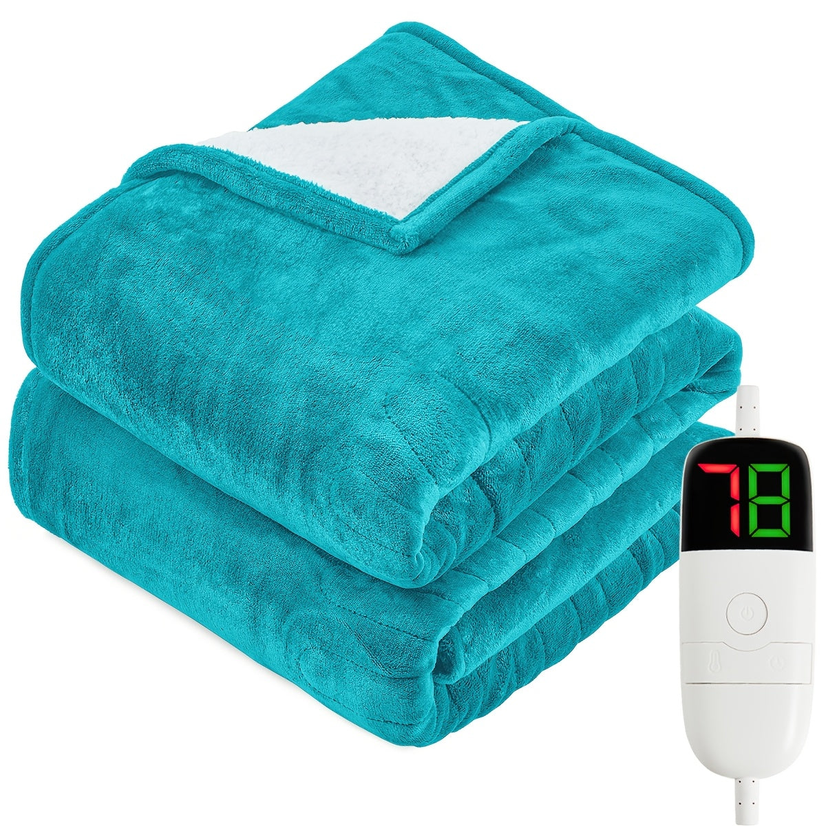 Queen/King Heated Blanket, Electric Heated Blanket, Independent Temperature A/B Zones with Dual Controllers, Heating Bed Blankets with 10 Heating Levels, 1/2/4/6/8 Hours Auto Off, Fast Heating Over, Soft Warm Flannel, Gray, 8