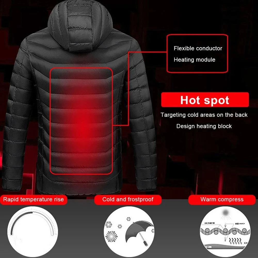 Winter  heating Jacostat Hooded Heat Clothing