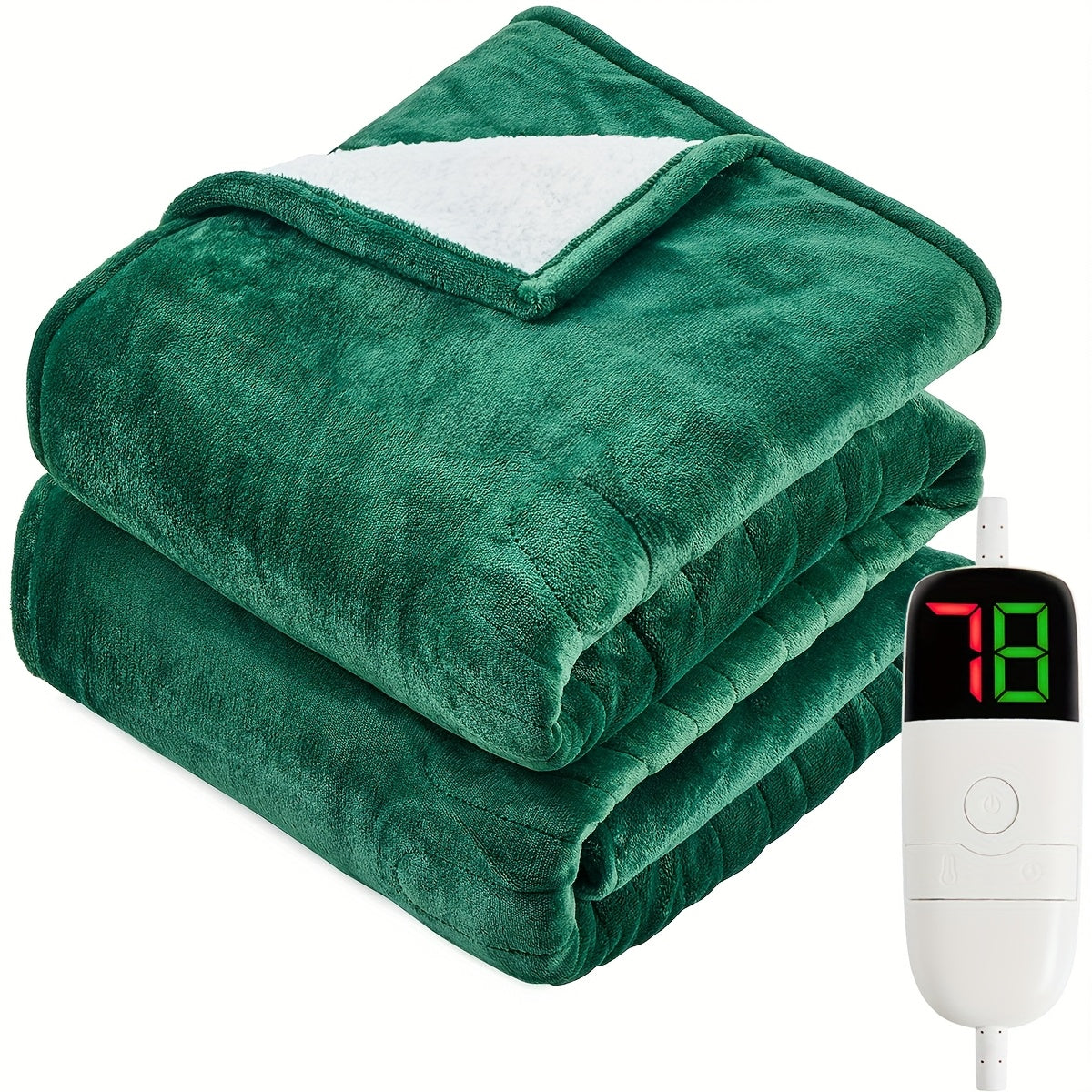 Queen/King Heated Blanket, Electric Heated Blanket, Independent Temperature A/B Zones with Dual Controllers, Heating Bed Blankets with 10 Heating Levels, 1/2/4/6/8 Hours Auto Off, Fast Heating Over, Soft Warm Flannel, Gray, 8